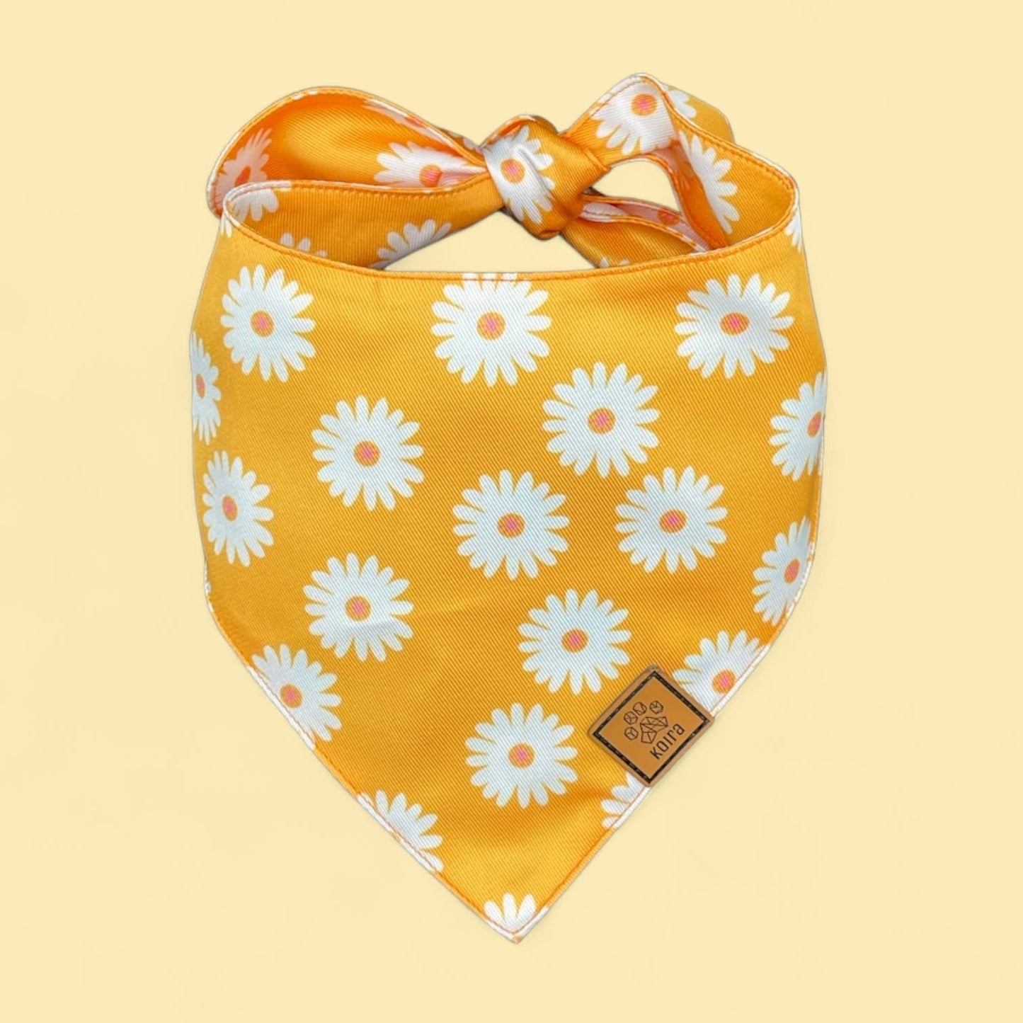 Yellow Flower Dog Bandana : Large