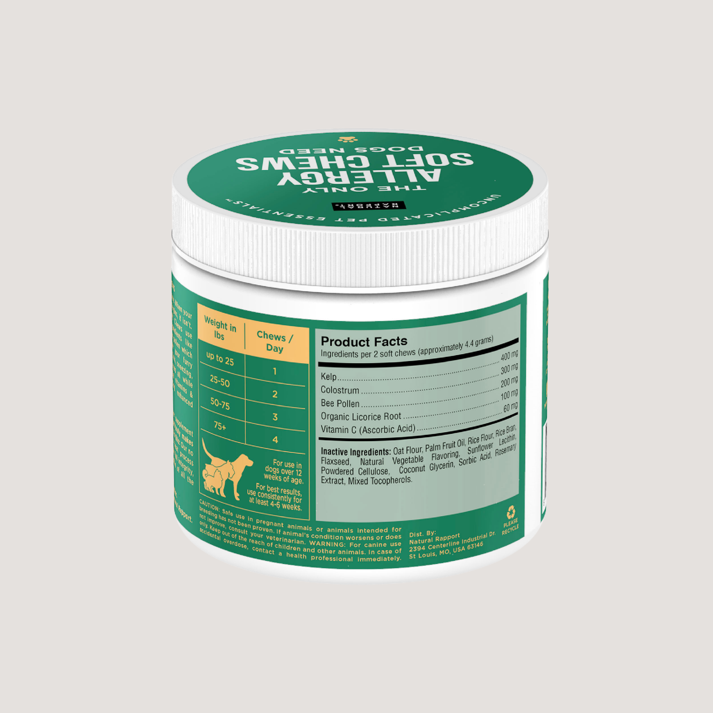 The Only Allergy Soft Chews Dogs Needs: 120 count jar