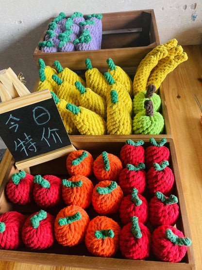 Handmade Fruit and Vegetable Rope Toys, Macrame Toys: Carrots