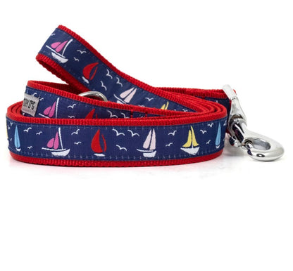 Sailboats Dog Leash, Navy | The Worthy Dog