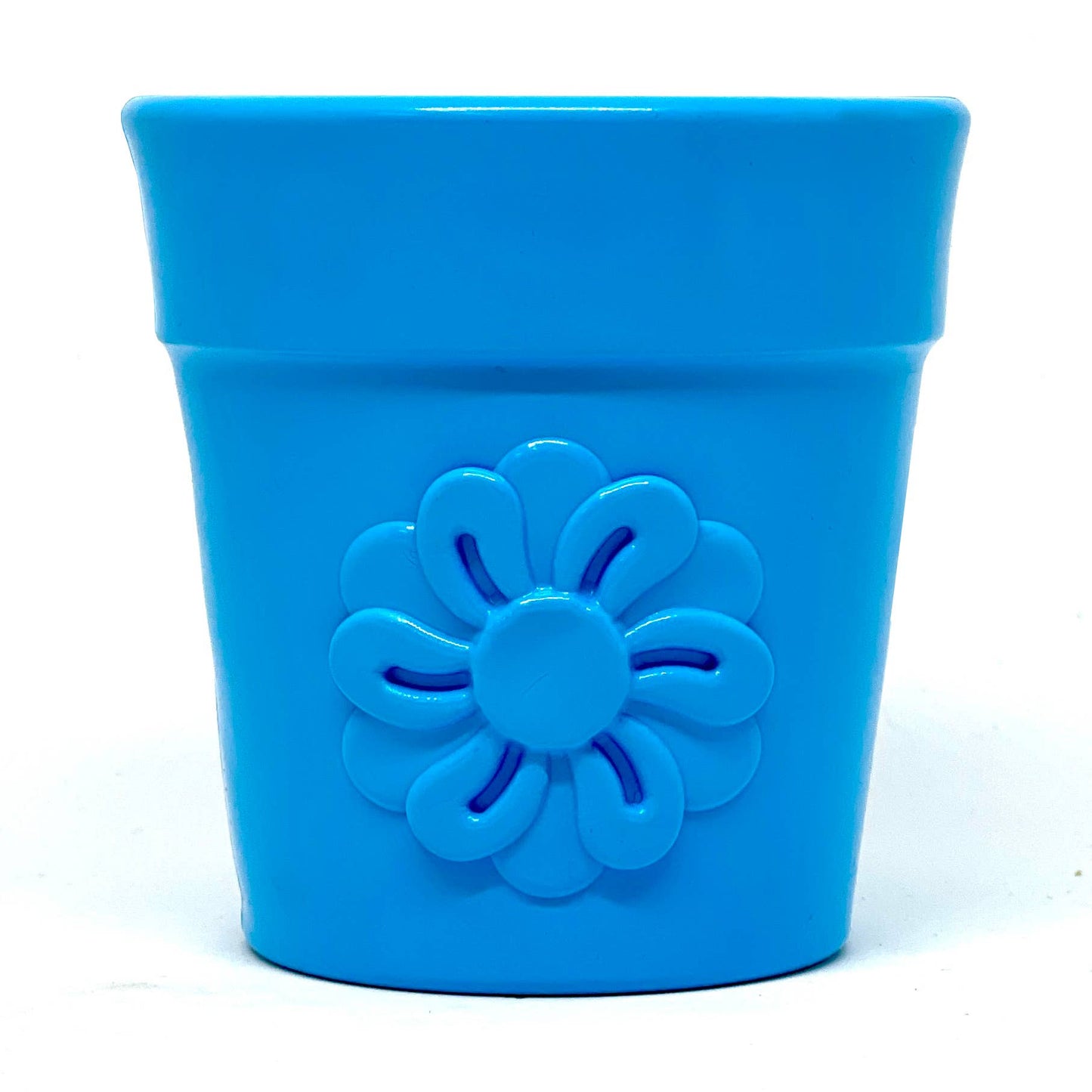 Flower Pot Durable Rubber Treat Dispenser & Enrichment: Green