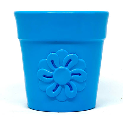 Flower Pot Durable Rubber Treat Dispenser & Enrichment: Orange