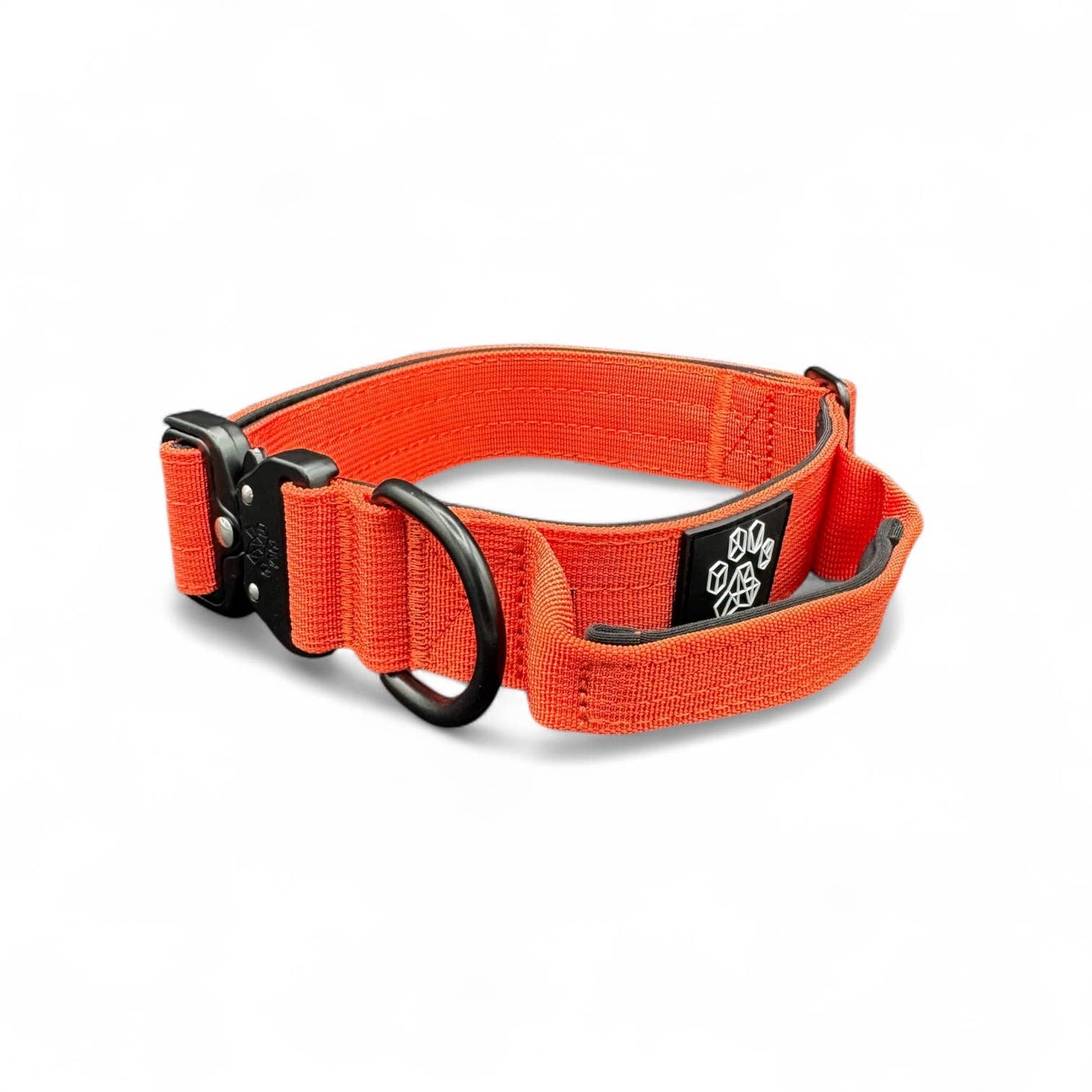 Orange Tactical Style Dog Collar: Medium: 1.5" x 13"-20"