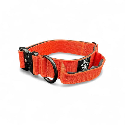 Orange Tactical Style Dog Collar: Medium: 1.5" x 13"-20"