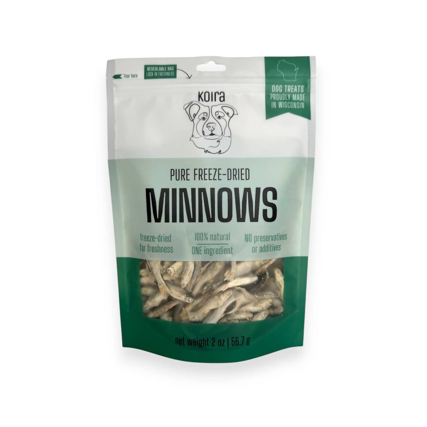 Freeze-Dried Minnows Protein-Packed Dog Treats- 0.5 oz | Koira