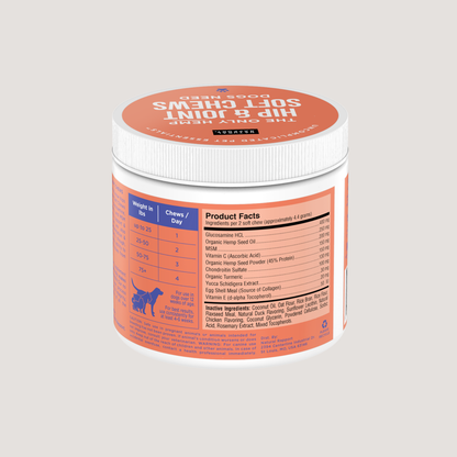 The Only Hemp Hip & Joint Soft Chews Dogs Need: 120 count jar