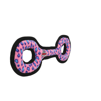 Tuffy Medium Tug-O-War - Pink Leopard, Squeaky Dog Toy