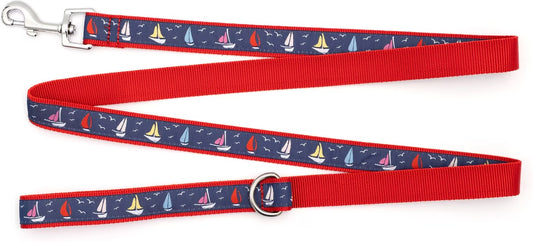 Sailboats Dog Leash, Navy | The Worthy Dog