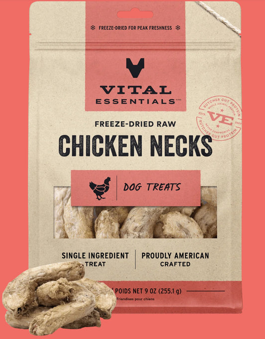 Vital Essentials freeze dried raw Chicken Necks 9oz
