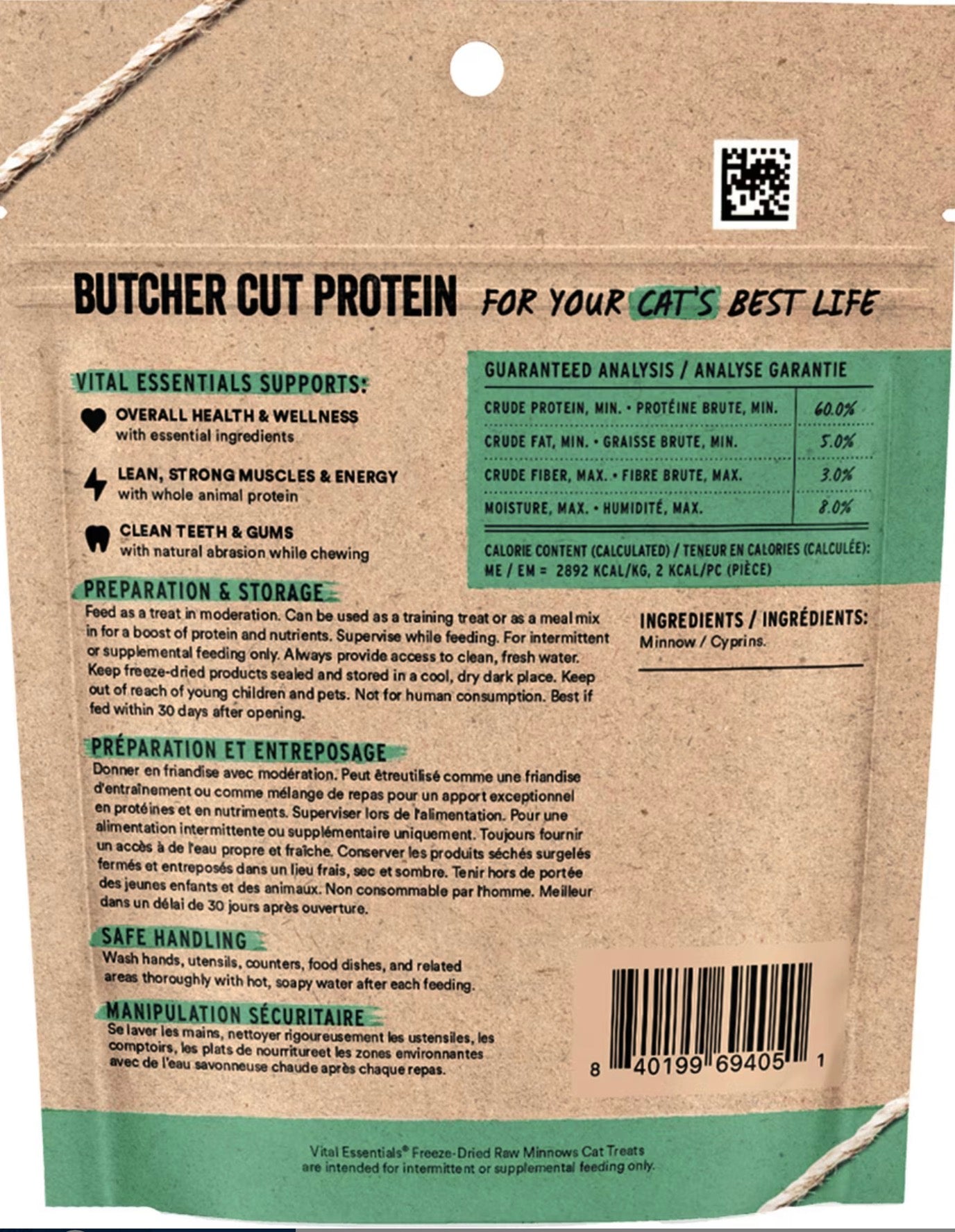 Freeze-Dried Raw Minnows Cat Treats 1oz | Vital Essentials