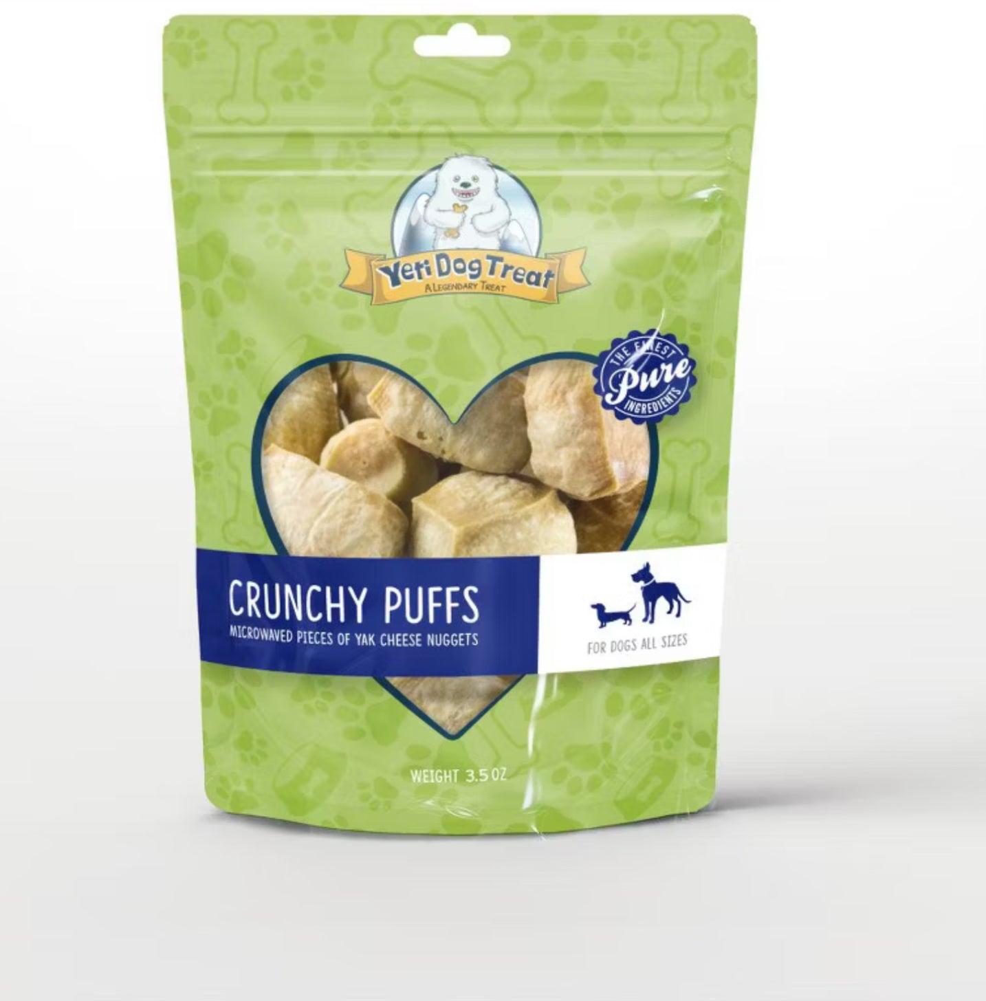 Yeti Dog Chew Crunchy Puffs Natural Himalayan Yak Cheese Dog Treats, 3.5-oz bag