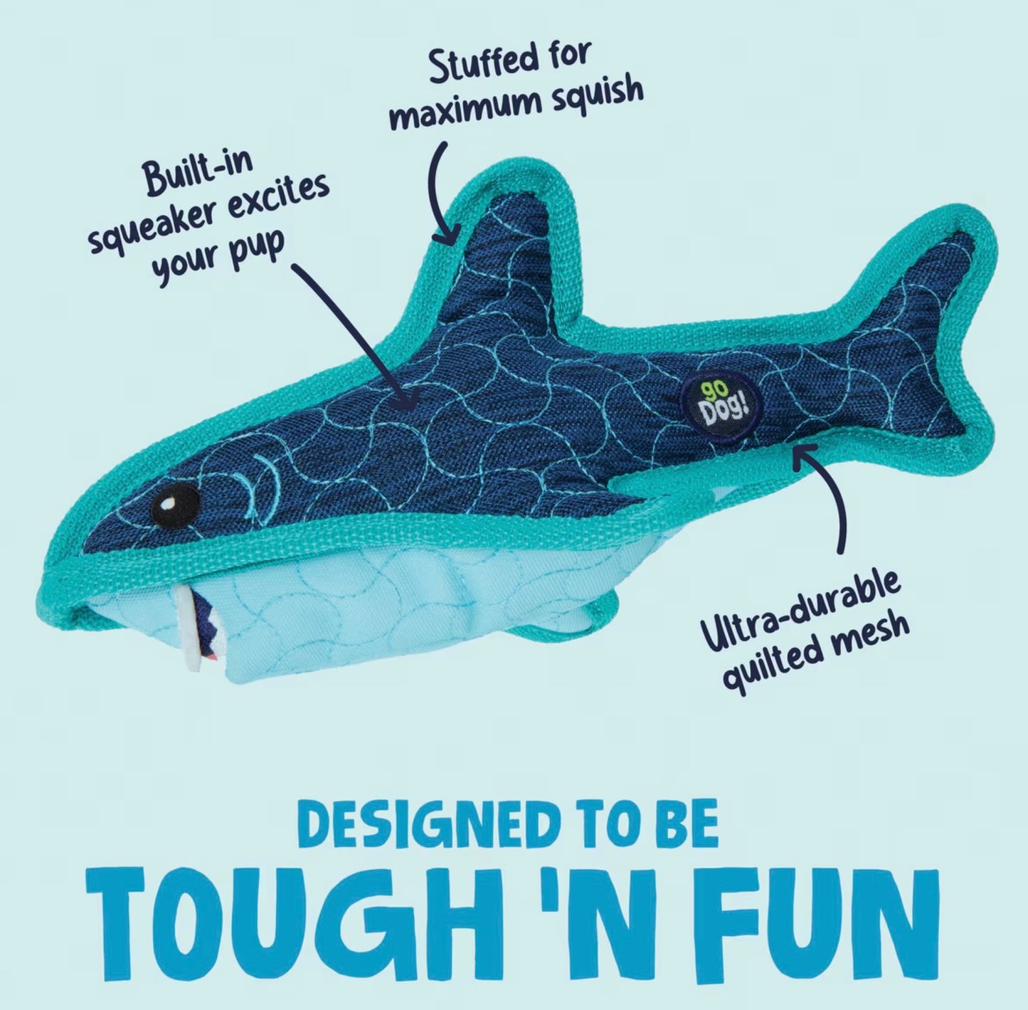 Stanley Shark Tough Guard Durable Dog Toy | GoDog