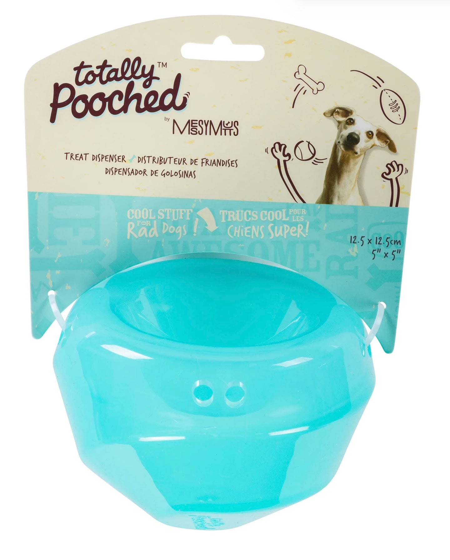 Totally Pooched Stuff'n Wobble Ball, 5", Teal