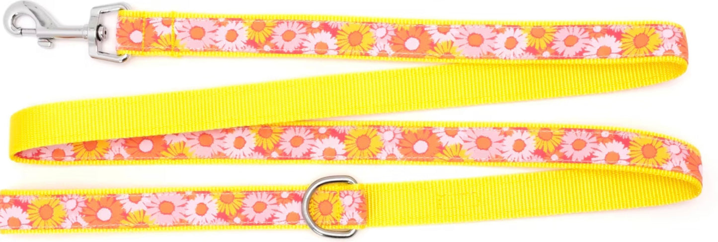 Preppy Floral Dog Leash, Pink | The Worthy Dog