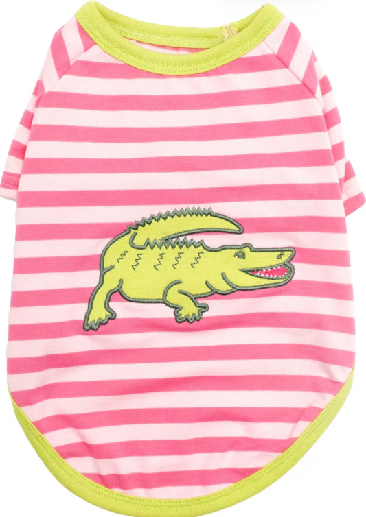 Al the Gator Tee Dog Shirt, Pink | The Worthy Dog