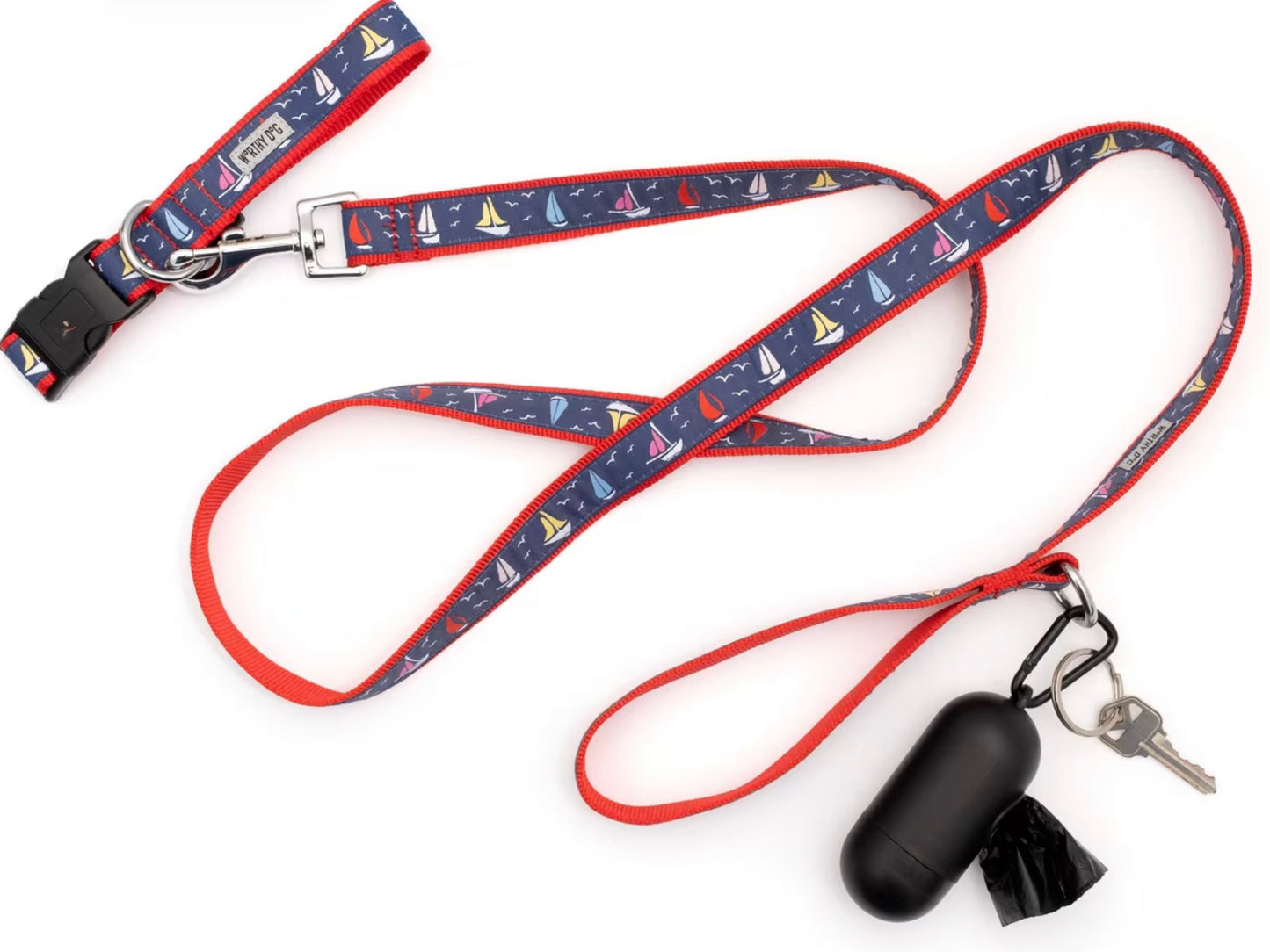Sailboats Dog Collar, Navy | The Worthy Dog