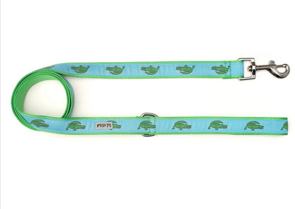 Alligators Lead Dog Leash, Blue | The Worthy Dog