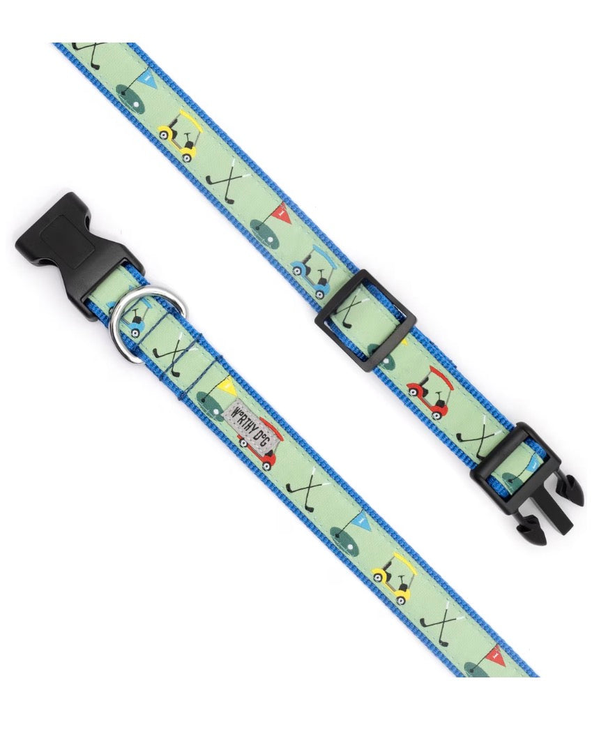 Golf Dog Collar, Green | The Worthy Dog