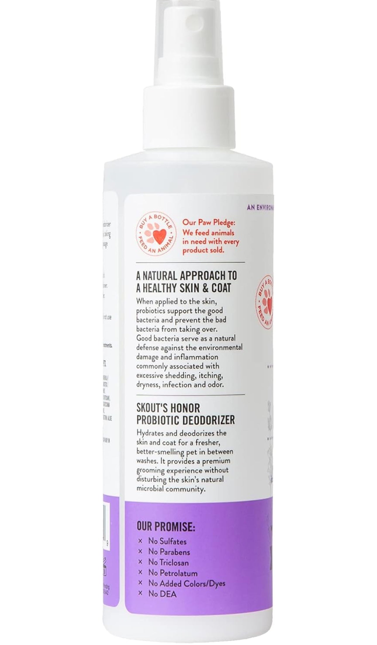 Skout's Honor Pet Deodorizer Spray- Hydrating Daily-Use with Avocado Oil & Omega-3s, Paraben & Sulfate-Free, 97% Natural, 8oz, Lavender