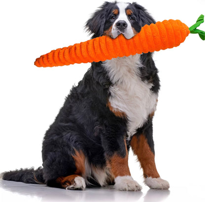 Luxe Carrot Squeaky Plush Dog Toy | Petlou