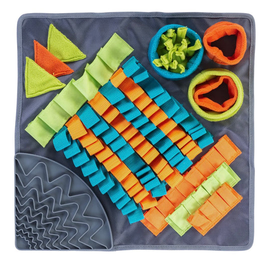 Square Forage/Snuffle Mat plus Lick Mat, 16" x 16" | Messy Mutts