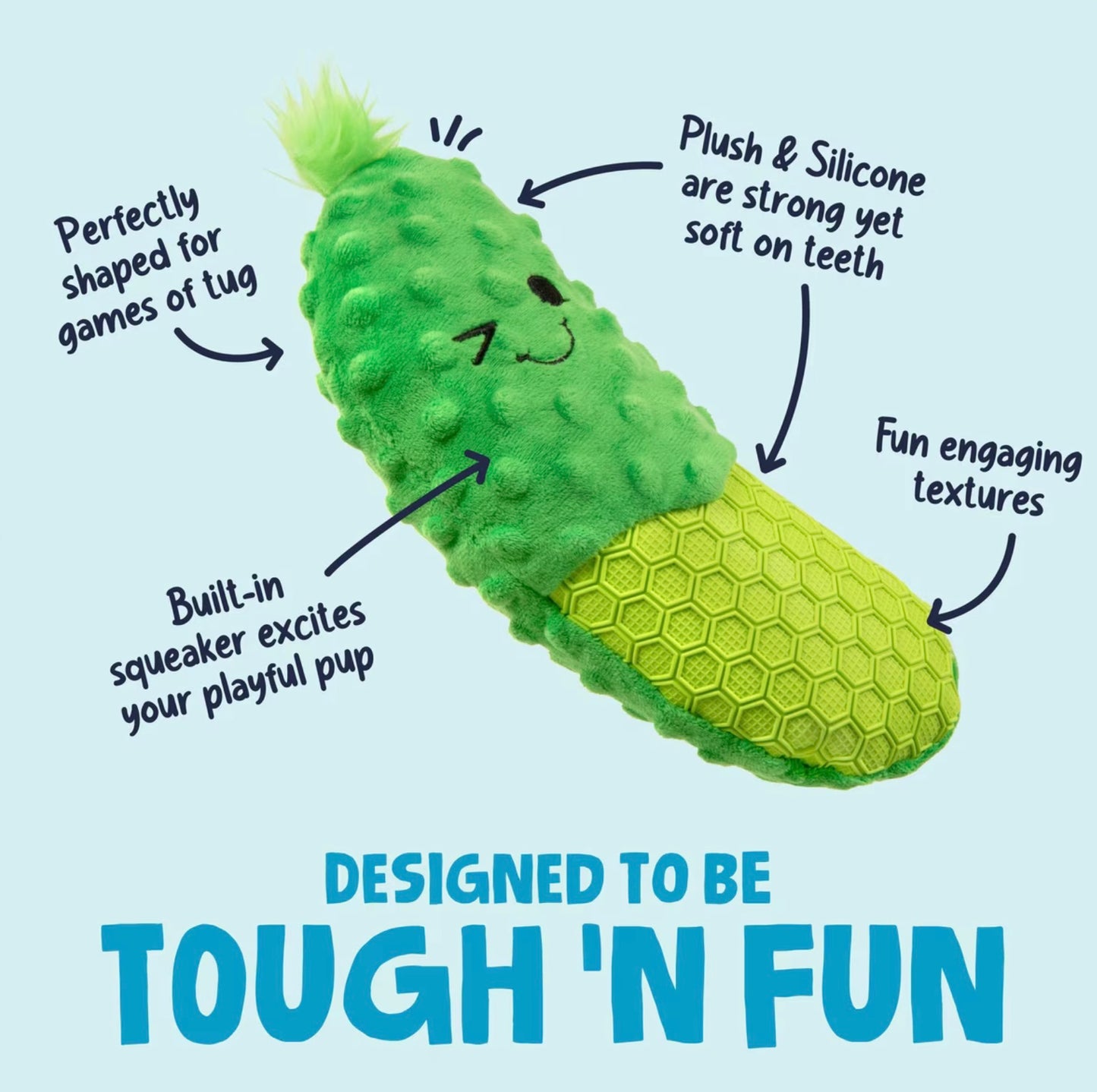 Dillbert Pickle Tough N Texture Plush Dog Toy | GoDog