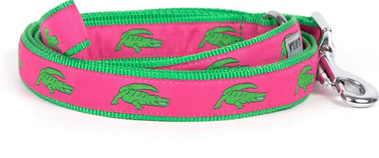 Alligators Lead Dog Leash, Pink | The Worthy Dog