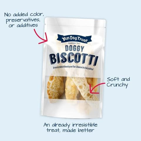 Yeti Dog Chew Biscotti Natural Himalayan Yak Cheese Dog Treats, 2oz