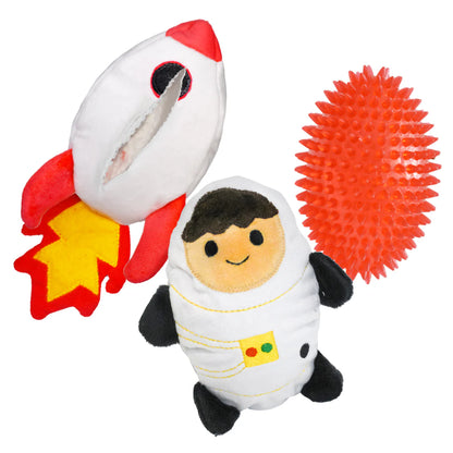 PATCHWORK PRICKLES ROCKETSHIP W/ ASTRONAUT