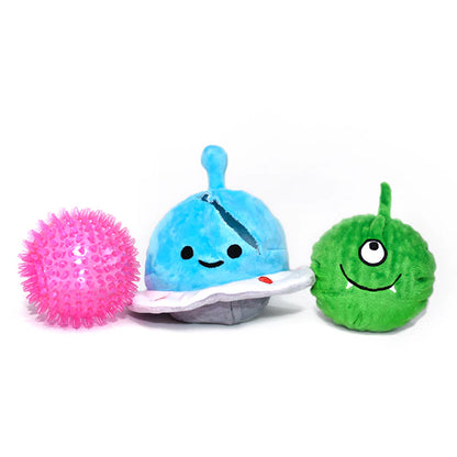 PATCHWORK PRICKLE ALIEN AND SPACESHIP