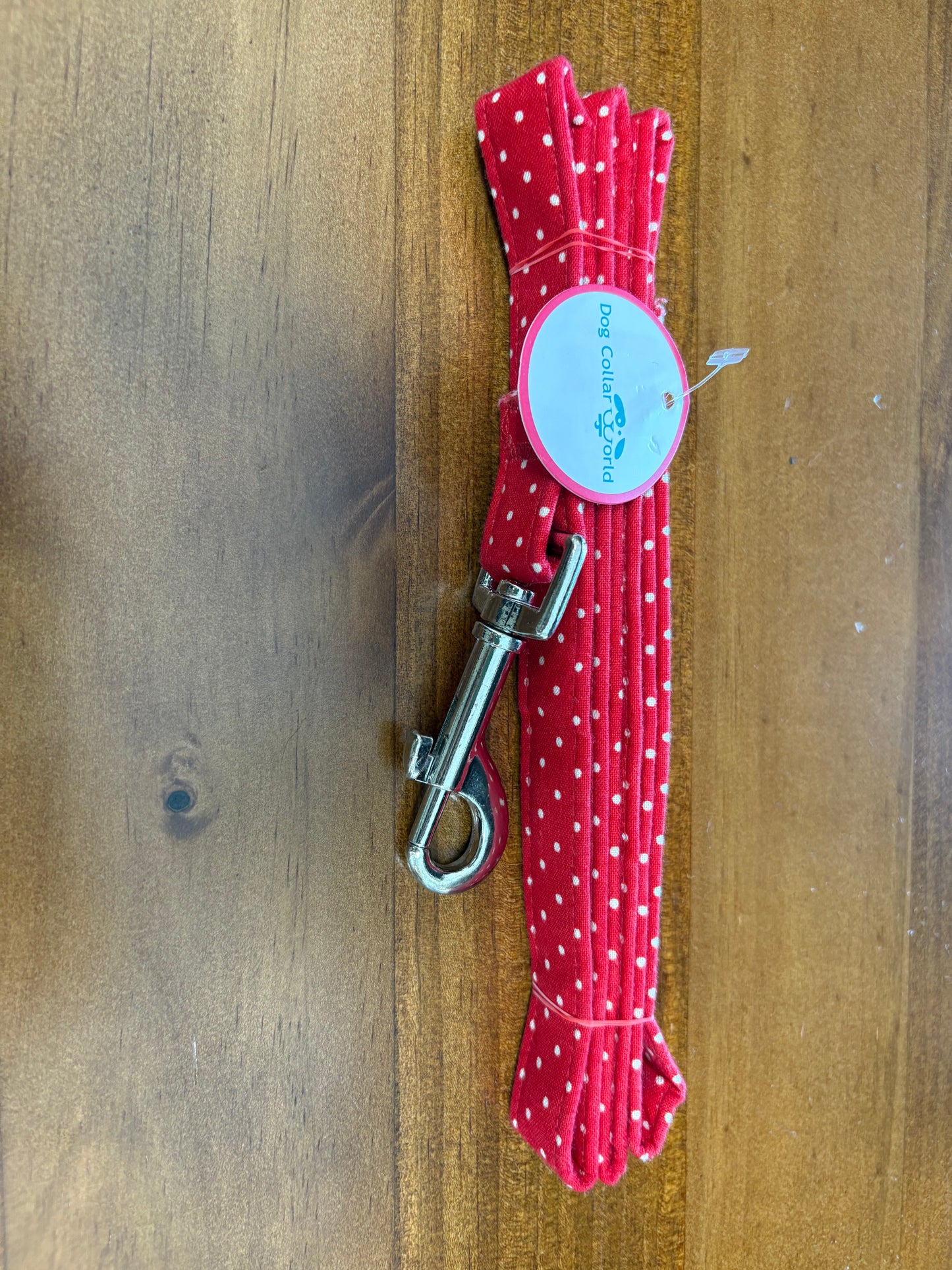 Dog Collar World- Red Pin Dot Leash