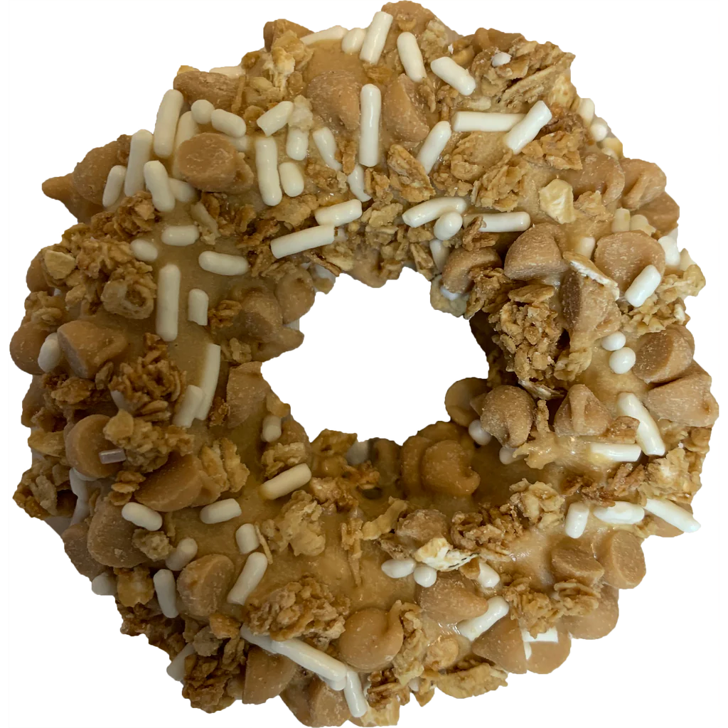 Gourmet Donut, Carob Peanut Butter Crunch Donut Dog Treat