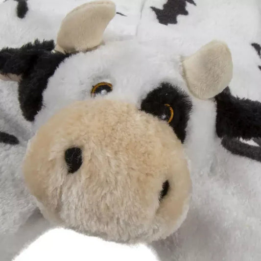 Cow Barnyard Flats Durable Squeaky Plush Dog Toy | goDog