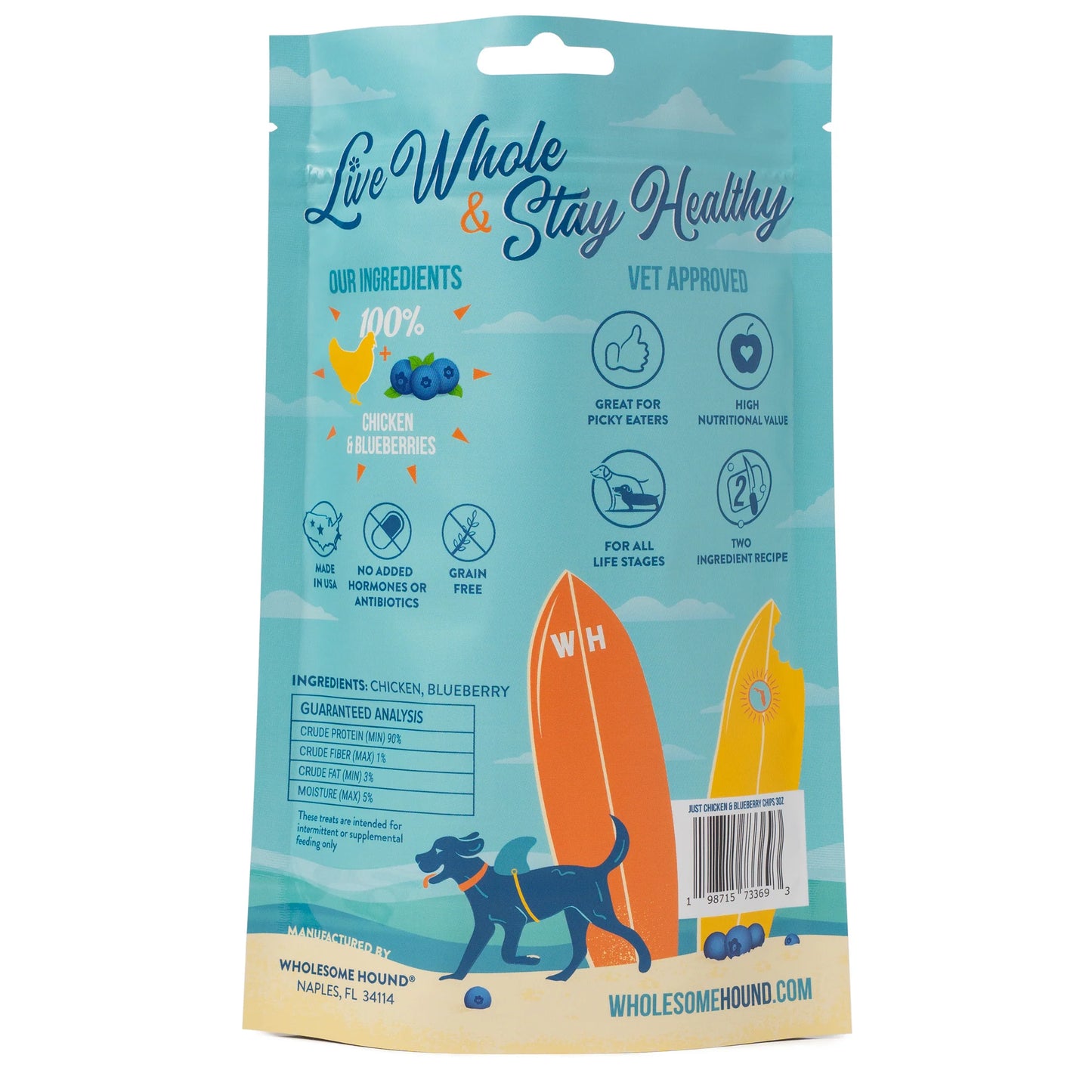 Just Chicken & Blueberry Chips | Wholesome Hound