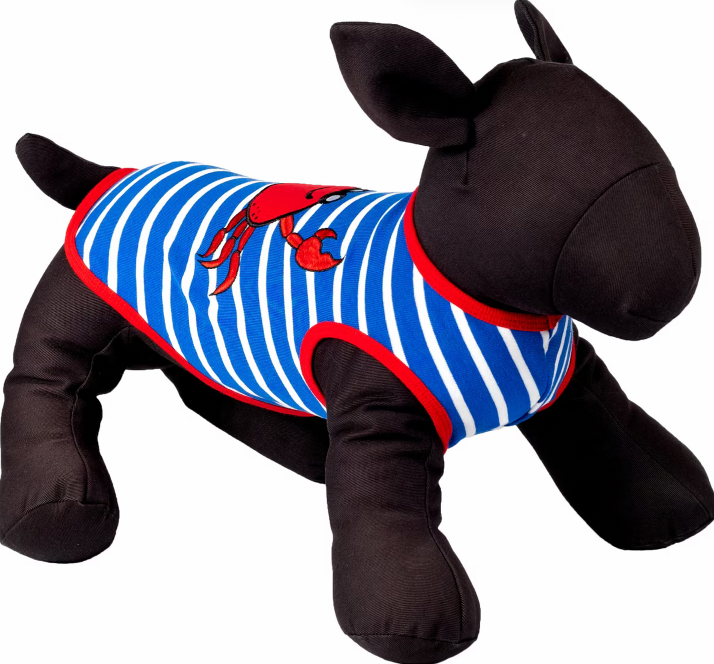 Crab Tee Dog Shirt, Royal Blue/White | The Worthy Dog