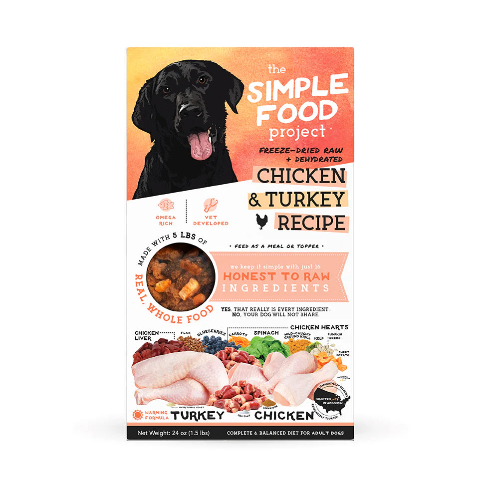 Chicken & Turkey Recipe Dog Food 24oz | Simple Food Project