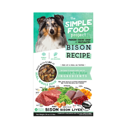 Bison Recipe Dog Food 24oz | Simple Food Project