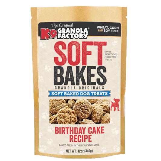 Soft Bakes Birthday Cake Recipe Dog Treats 12oz | K9 Granola Factory
