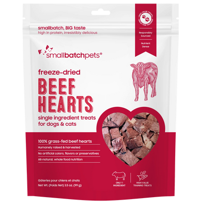 Freeze-dried Beef Hearts 3.5oz | Smallbatchpets