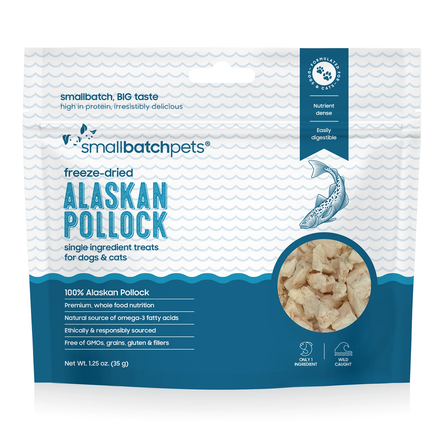 Freeze-dried Alaskan Pollock 1.25oz | Smallbatchpets