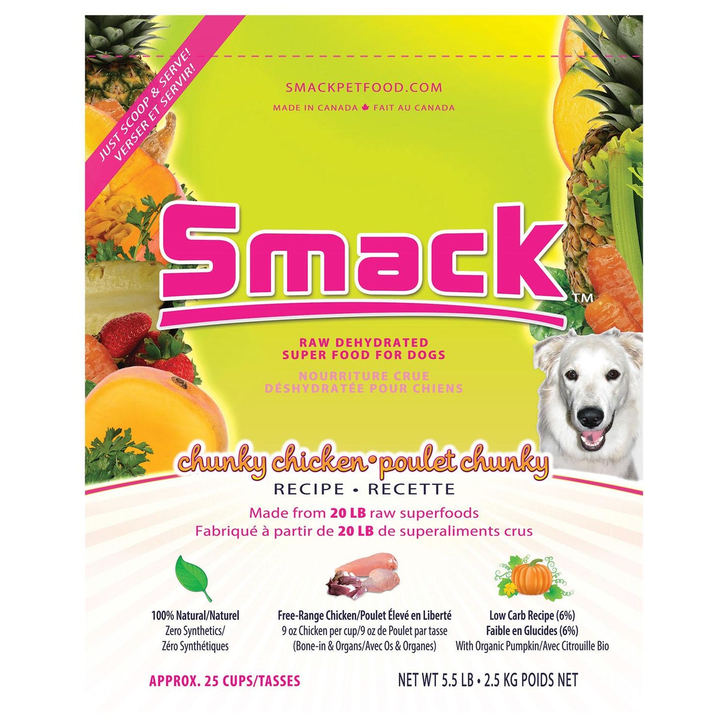 Raw Dehydrated Superfood Chunky Chicken Recipe 8.8oz | Smack