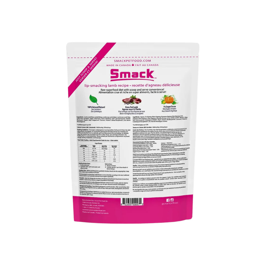 Lip-Smacking Lamb Recipe Raw Dehydrated Superfood 8.8oz | Smack