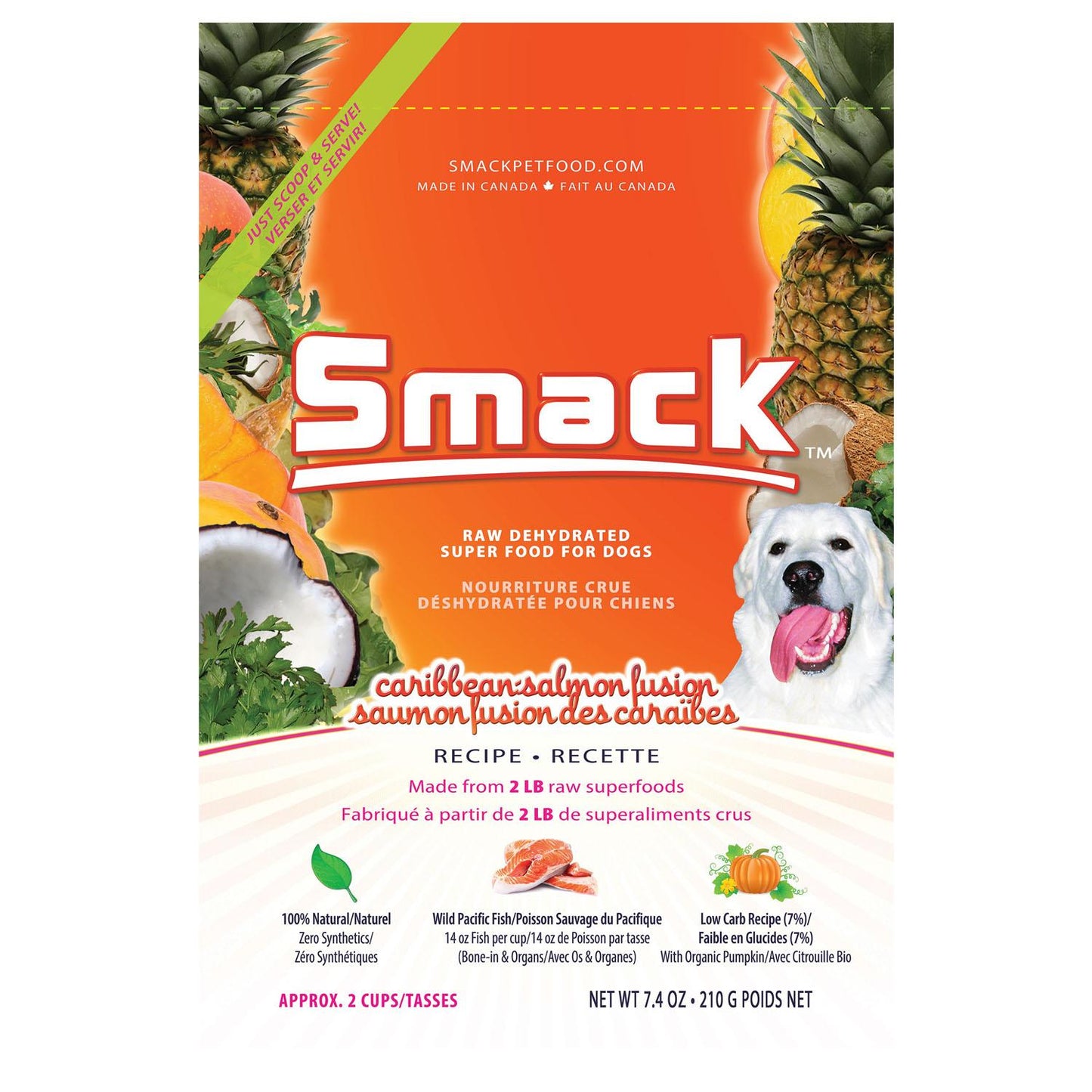 Caribbean-Salmon Fusion Recipe Raw Dehydrated Superfood 7.4oz | Smack