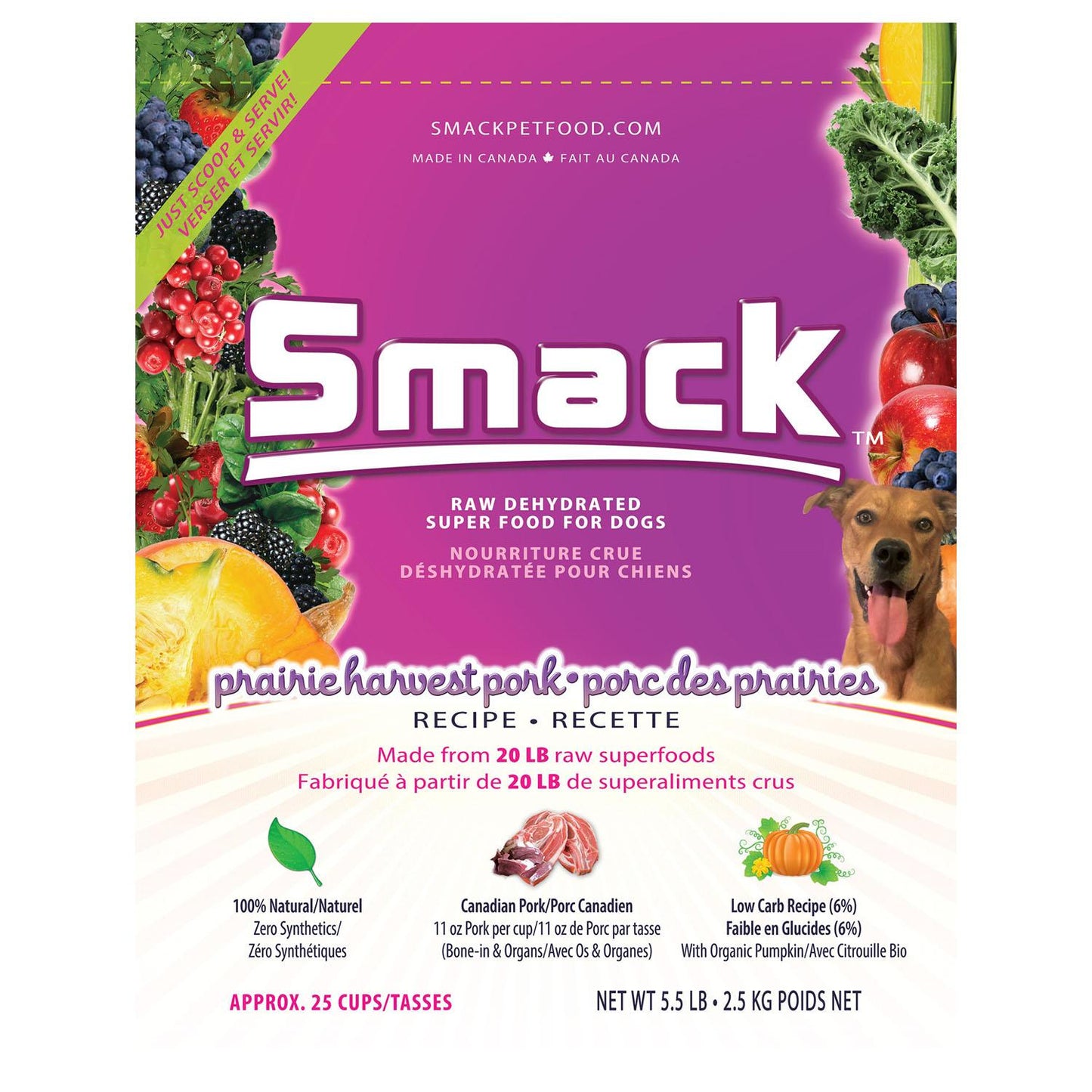 Prairie Harvest Pork Recipe Raw Dehydrated Superfood 8.8oz | Smack