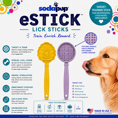 Hand-Held Dog Enrichment Toy: Purple Waffle Lick Stick | Sodapup