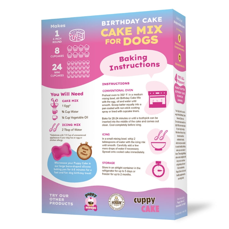 Puppy Cake Mix - Birthday Cake Flavored with Pupfetti Sprinkles | Puppy Scoops