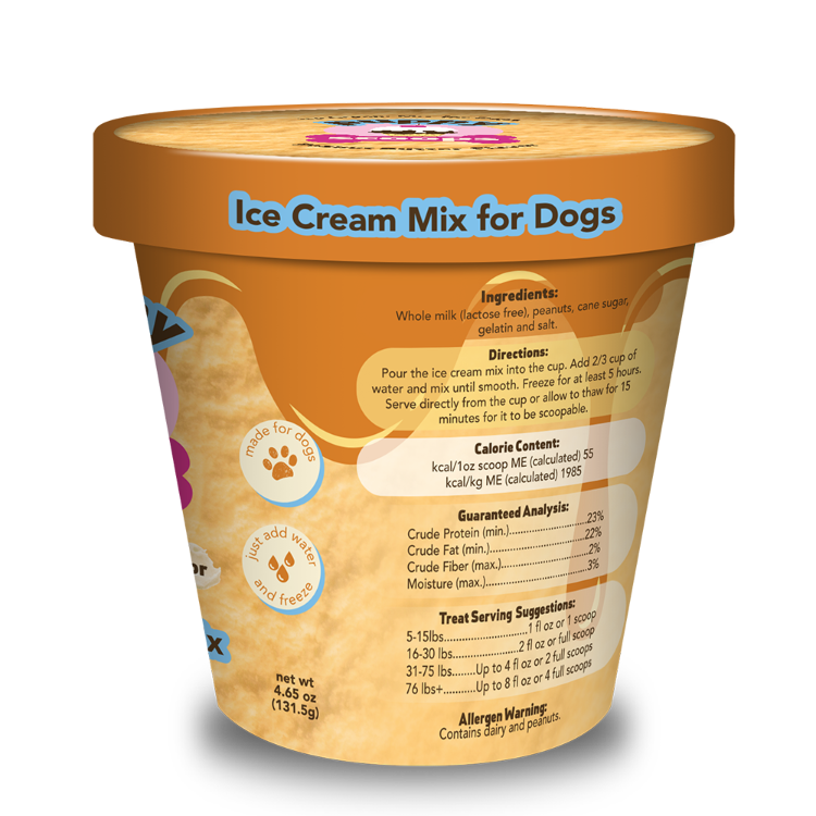 Puppy Scoops Ice Cream Mix - Peanut Butter, Pint Size, 4.65 oz | Puppy Scoops