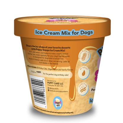 Puppy Scoops Ice Cream Mix - Peanut Butter, Pint Size, 4.65 oz | Puppy Scoops
