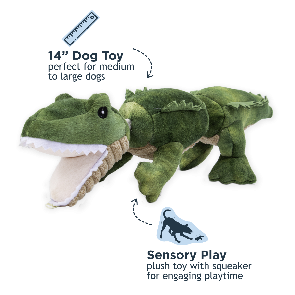 Jointed Alligator Shake Play Dog Toy | Tall Tails