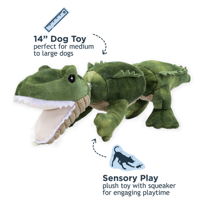 Jointed Alligator Shake Play Dog Toy | Tall Tails